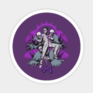 Ghost Retro Style Purple Magnet